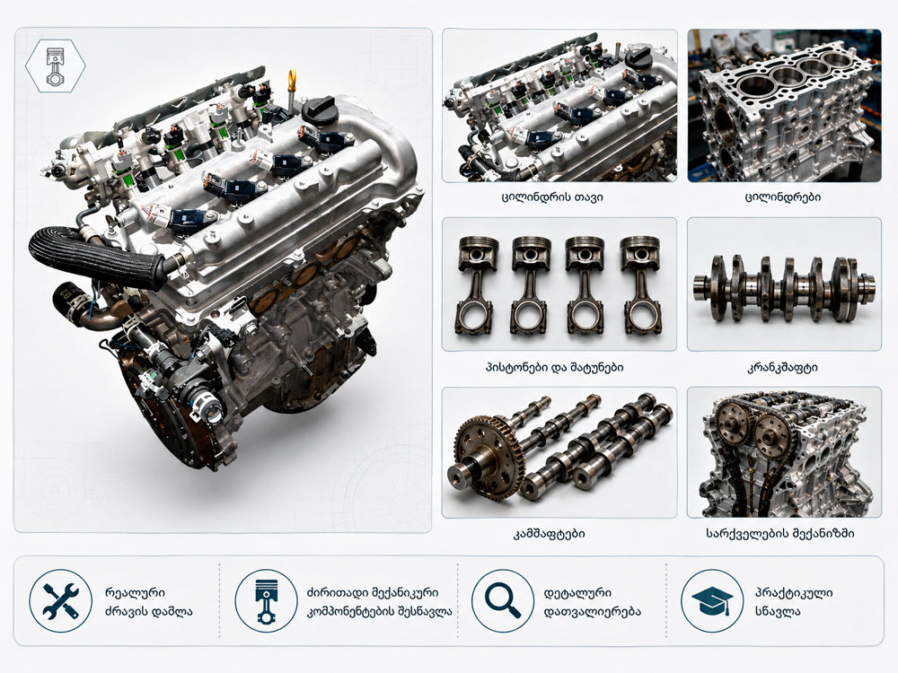 Toyota 1NZ-FXE ძრავის დაშლა და ძირითადი მექანიკური კვანძები